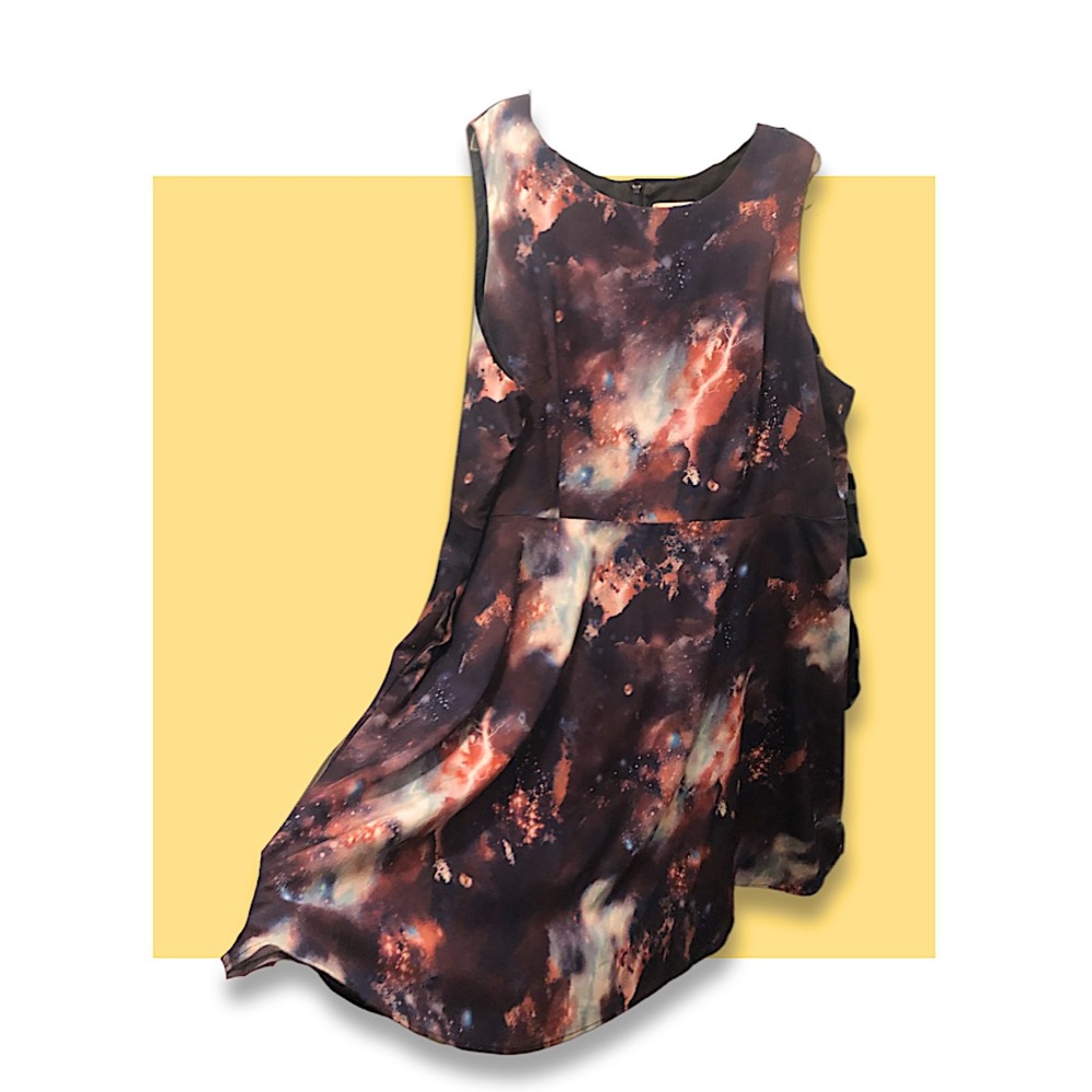 Modcloth Fervour Nebula Waisted A-Line Dress